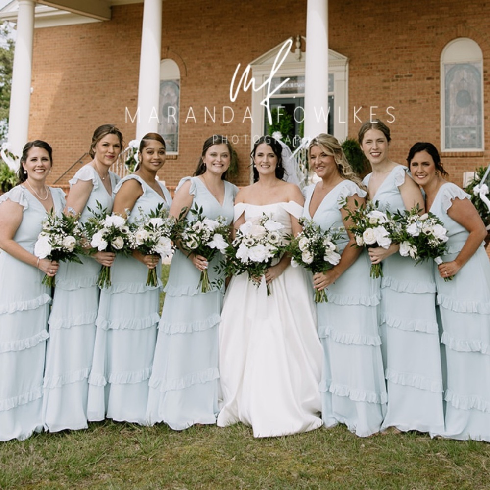 REVELRY bridesmaid dress - Style: Amelia - Color: Sky Blue - Size 14
